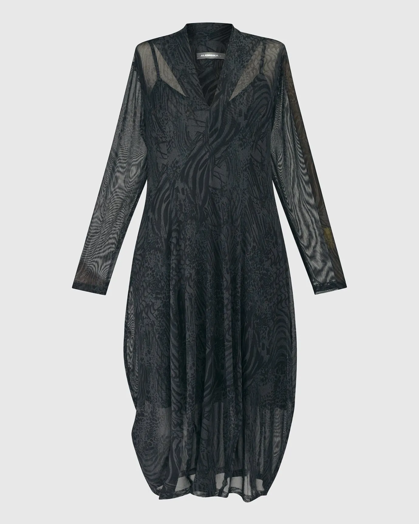 Women Alembika Plus<Soft Chiffon Cocoon Dress, Pewter