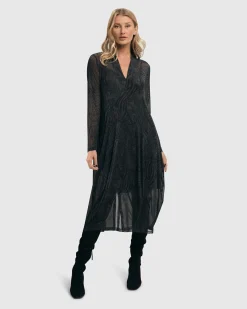 Women Alembika Dresses<Soft Chiffon Cocoon Dress, Pewter