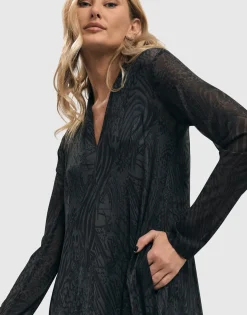 Women Alembika Dresses<Soft Chiffon Cocoon Dress, Pewter
