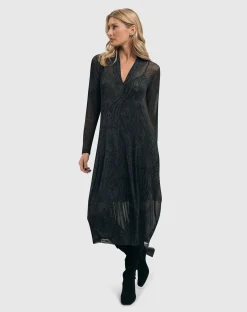 Women Alembika Dresses<Soft Chiffon Cocoon Dress, Pewter