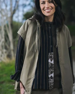 Women Alembika Jackets<Soft Twill Drawstring Vest, Khaki