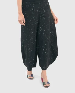 Women Alembika Plus<Splatter Punto Pants, Black