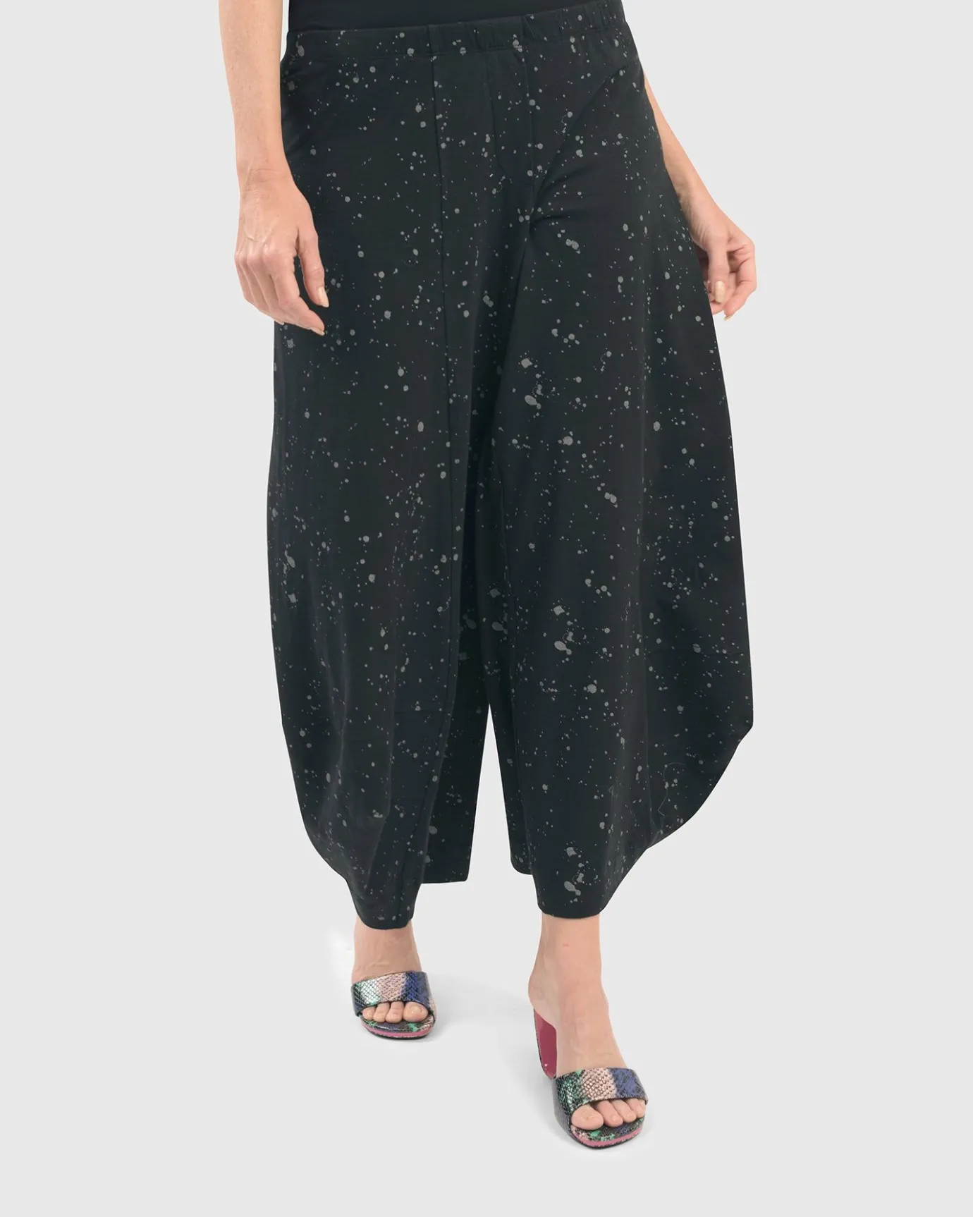 Women Alembika Plus<Splatter Punto Pants, Black