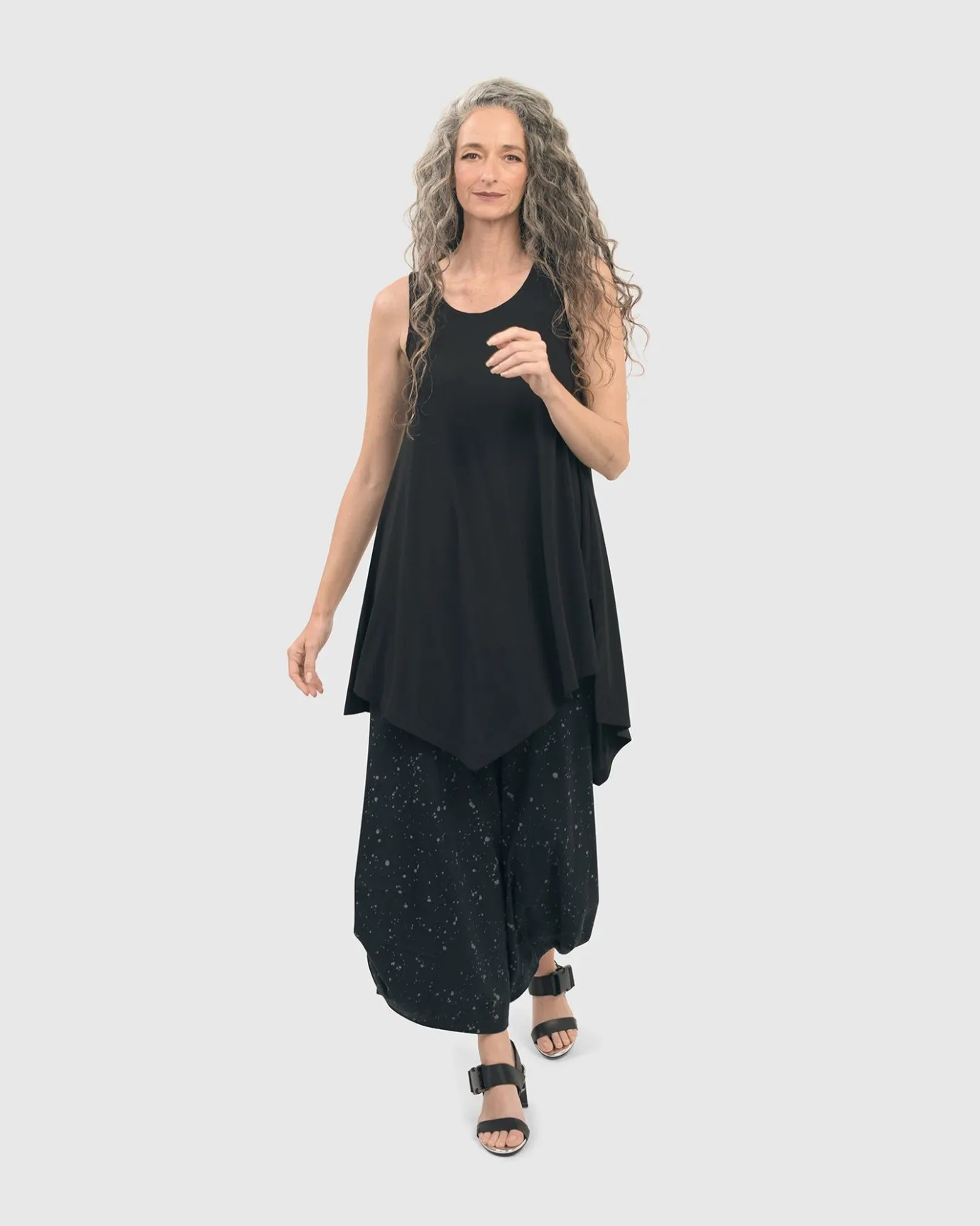 Women Alembika Plus<Splatter Punto Pants, Black