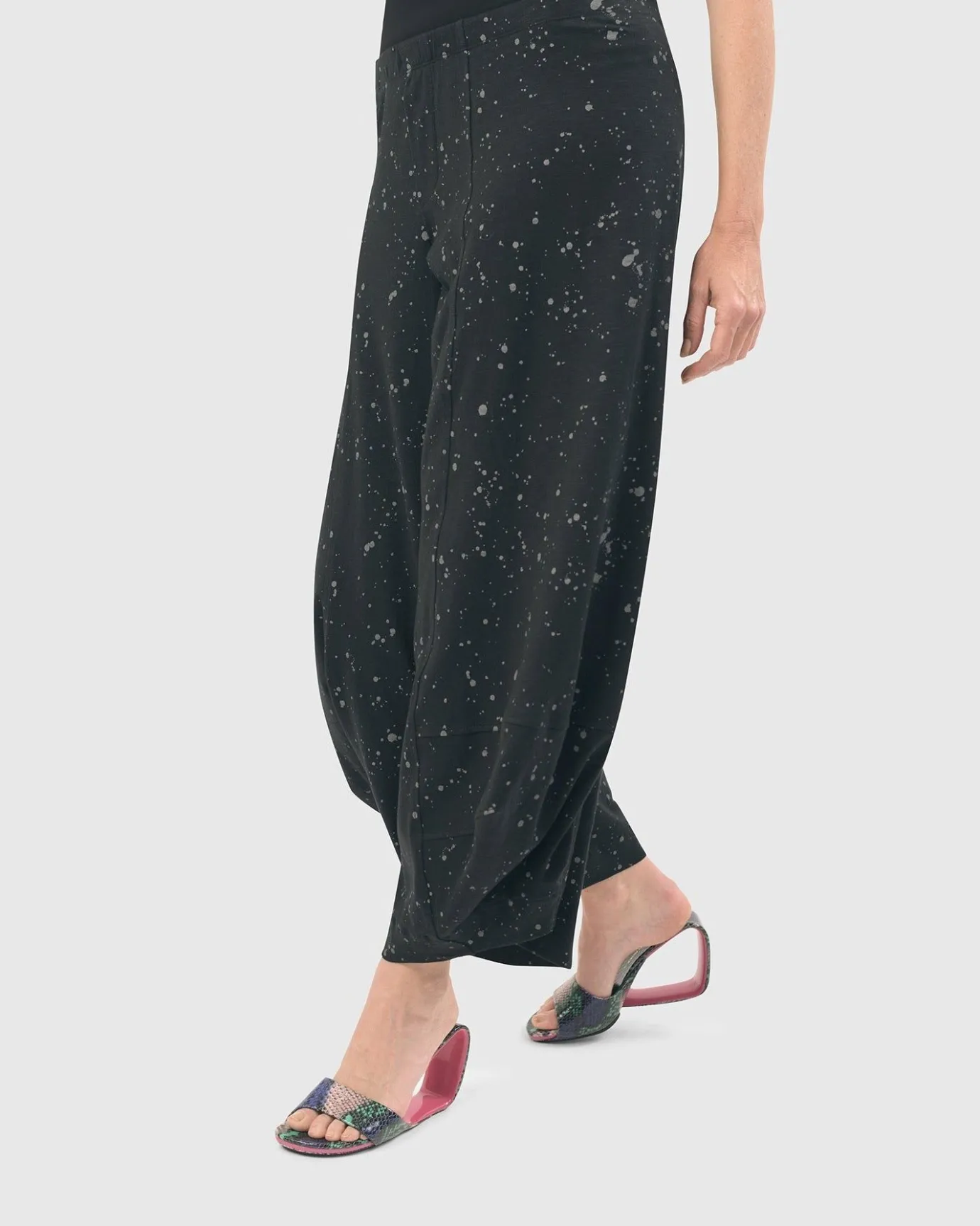 Women Alembika Plus<Splatter Punto Pants, Black