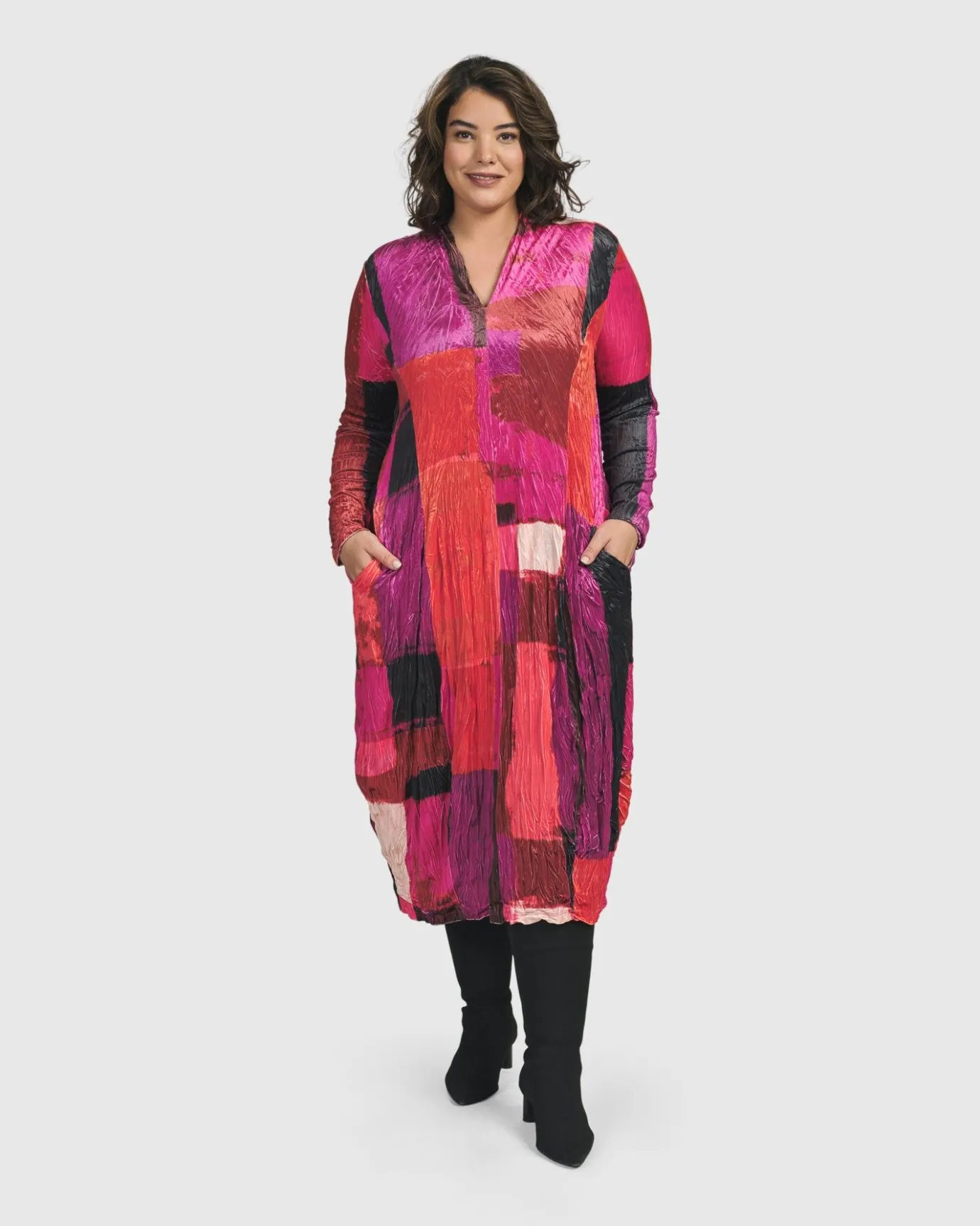 Women Alembika Dresses<Sunset Strip Cocoon Dress, Magenta