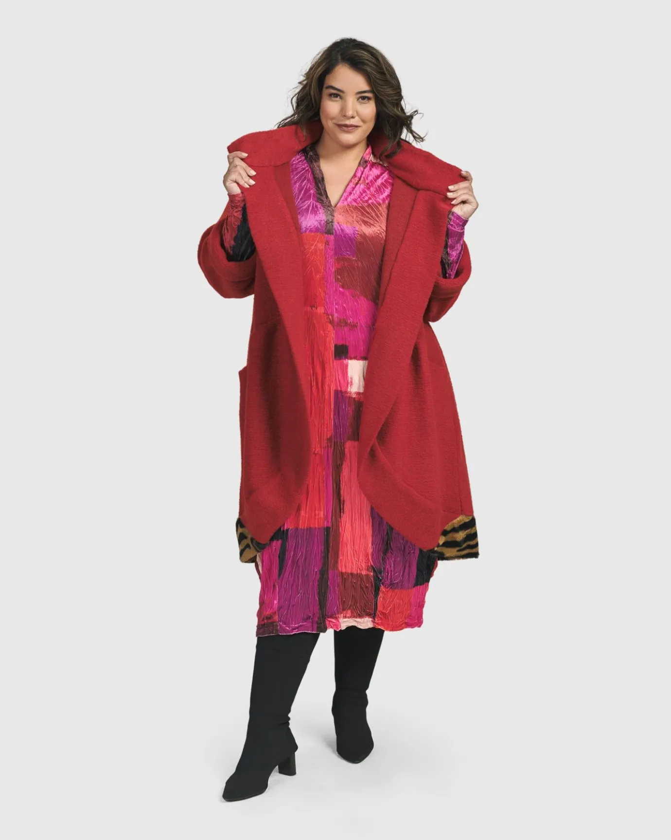 Women Alembika Plus<Sunset Strip Cocoon Dress, Magenta