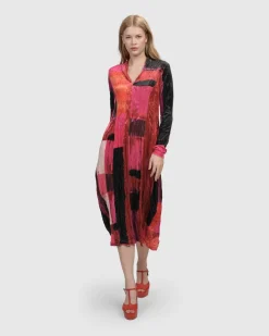 Women Alembika Plus<Sunset Strip Cocoon Dress, Magenta