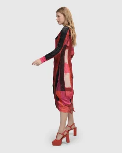 Women Alembika Plus<Sunset Strip Cocoon Dress, Magenta