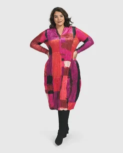 Women Alembika Plus<Sunset Strip Cocoon Dress, Magenta