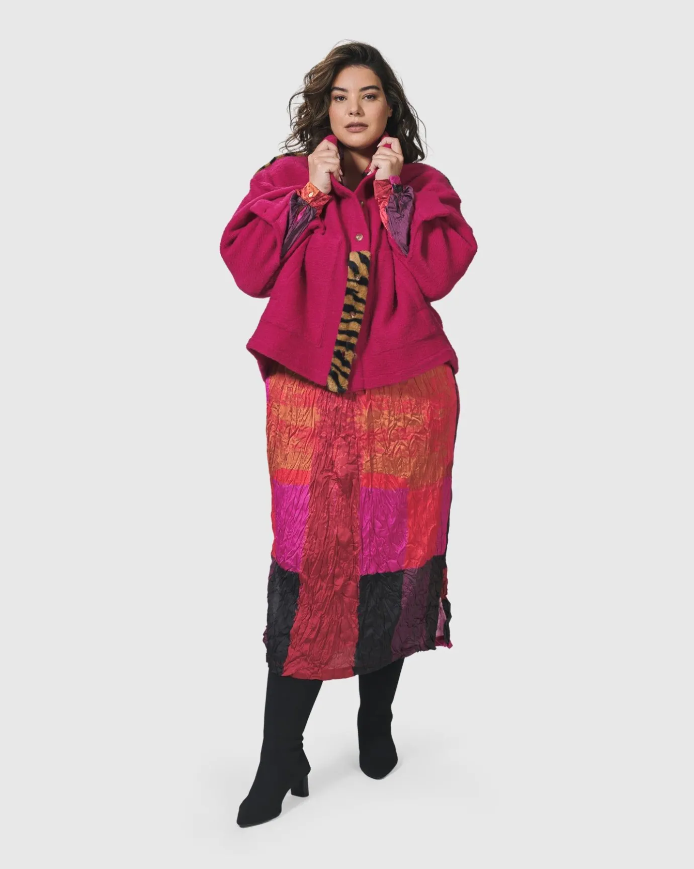 Women Alembika Dresses<Sunset Strip Shirt Dress, Magenta
