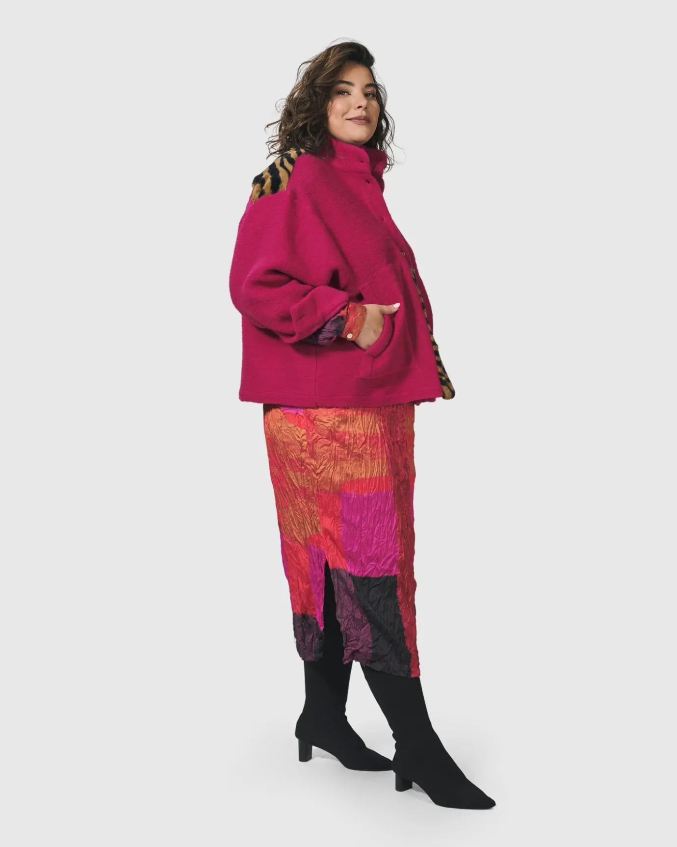 Women Alembika Dresses<Sunset Strip Shirt Dress, Magenta