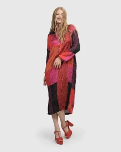 Women Alembika Dresses<Sunset Strip Shirt Dress, Magenta