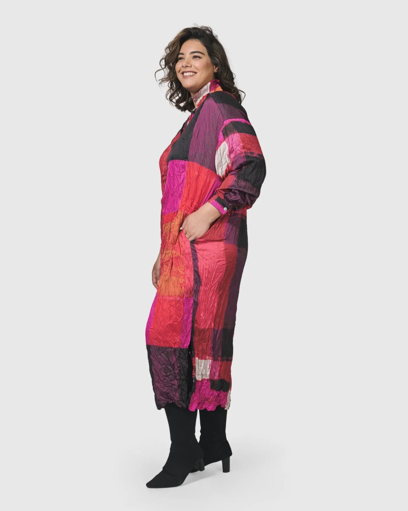 Women Alembika Dresses<Sunset Strip Shirt Dress, Magenta
