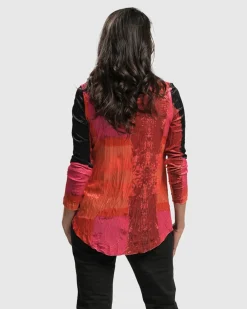 Women Alembika Plus<Sunset Strip V Neck Pullover, Magenta