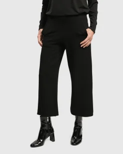 Women Alembika Plus<Superb Waffle Weave Ankle Pants, Black