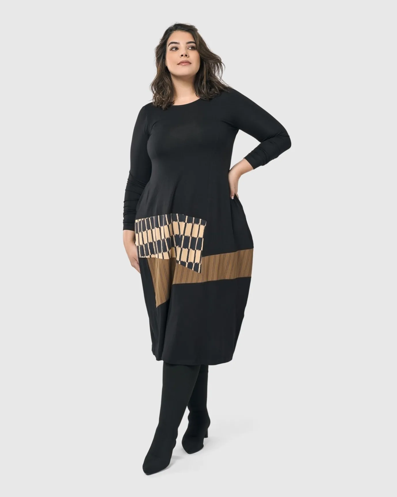 Women Alembika Plus<Sycamore Cocoon Dress, Coffee
