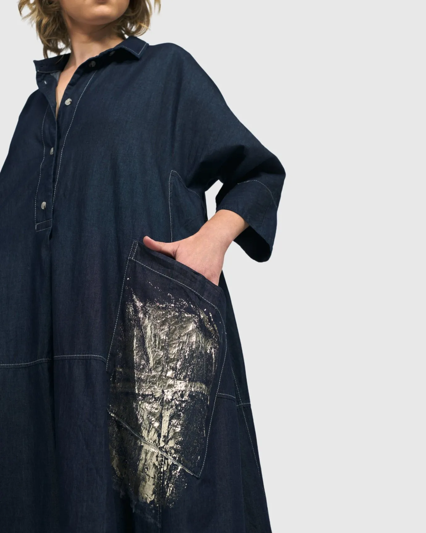 Women Alembika Dresses<Tacoma Trapeze Dress, Denim