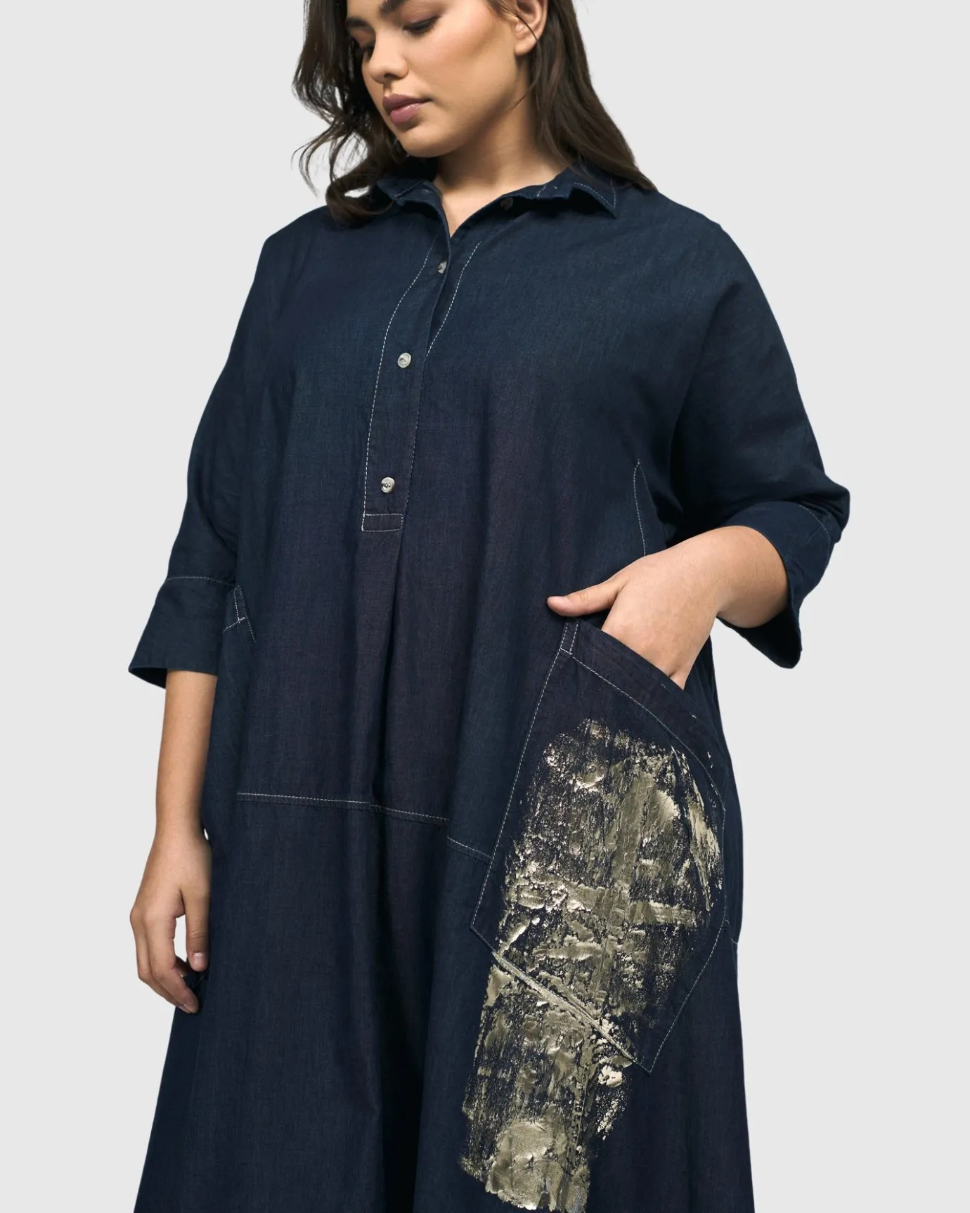 Women Alembika Dresses<Tacoma Trapeze Dress, Denim