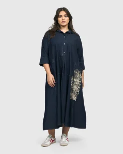 Women Alembika Dresses<Tacoma Trapeze Dress, Denim