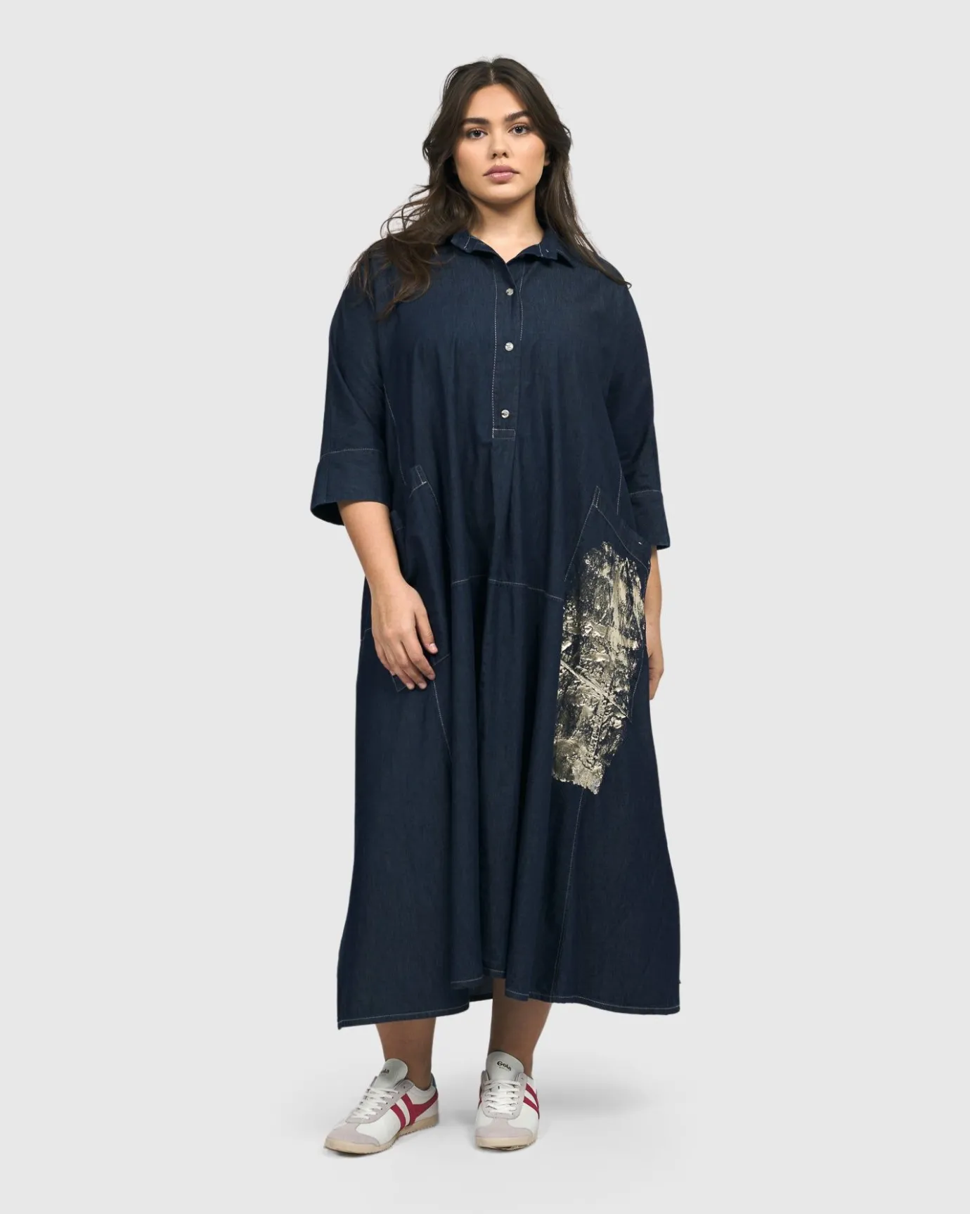 Women Alembika Dresses<Tacoma Trapeze Dress, Denim