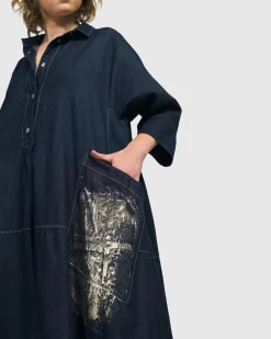Women Alembika Plus<Tacoma Trapeze Dress, Denim