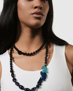 Women Alembika Jewelry<Tahiti Bird Bead Necklace, Blue