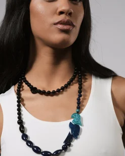 Women Alembika Jewelry<Tahiti Bird Bead Necklace, Blue