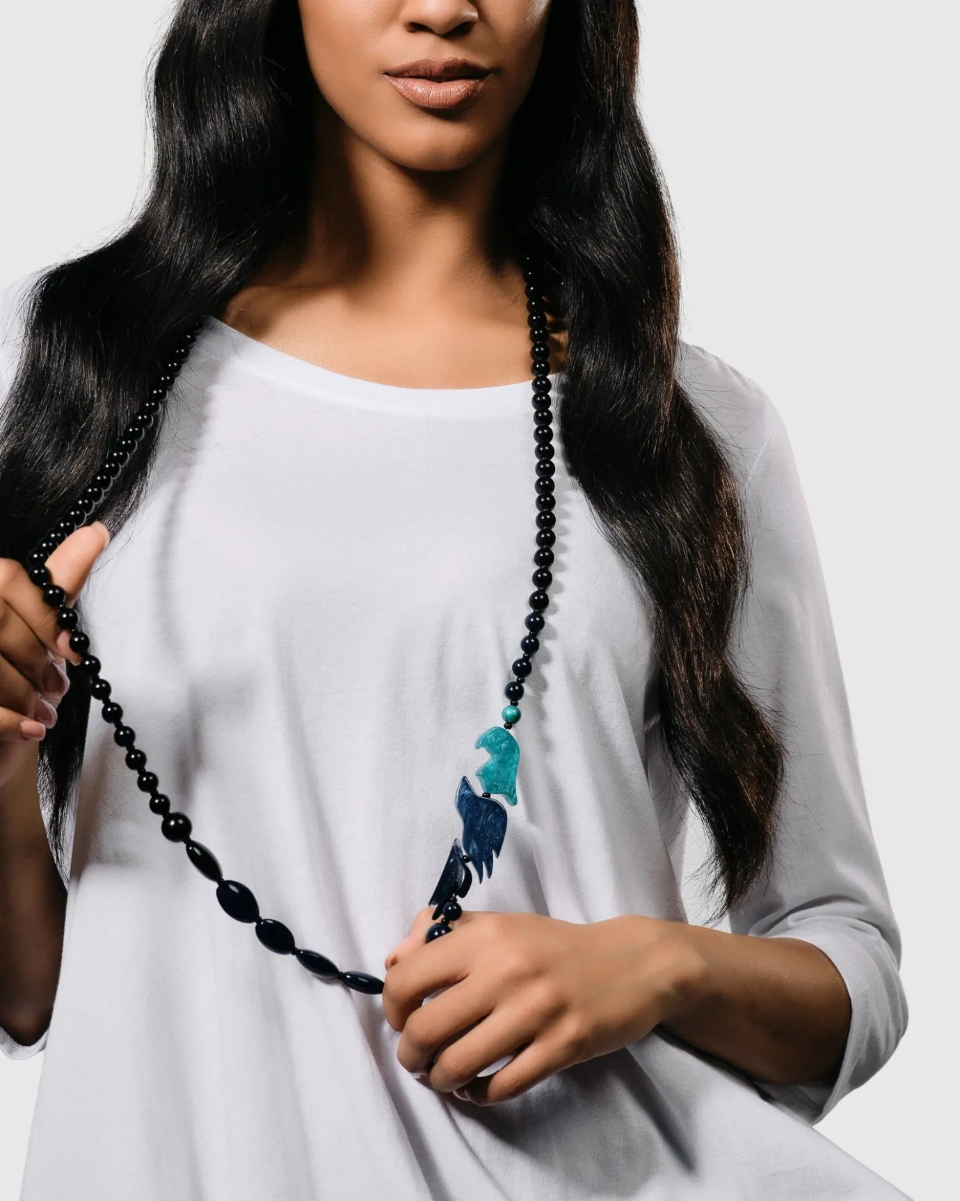 Women Alembika Jewelry<Tahiti Bird Bead Necklace, Blue