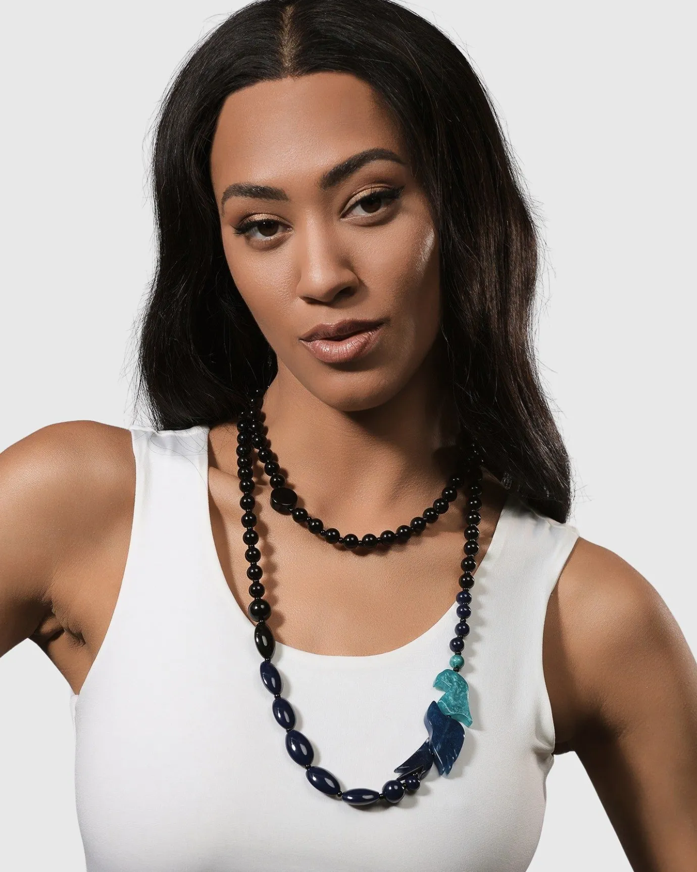 Women Alembika Jewelry<Tahiti Bird Bead Necklace, Blue