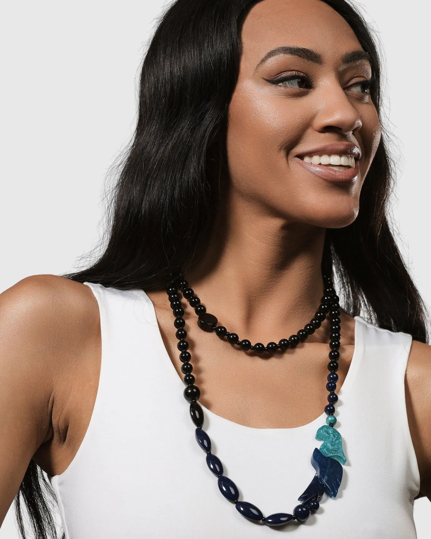 Women Alembika Accessories<Tahiti Bird Bead Necklace, Blue