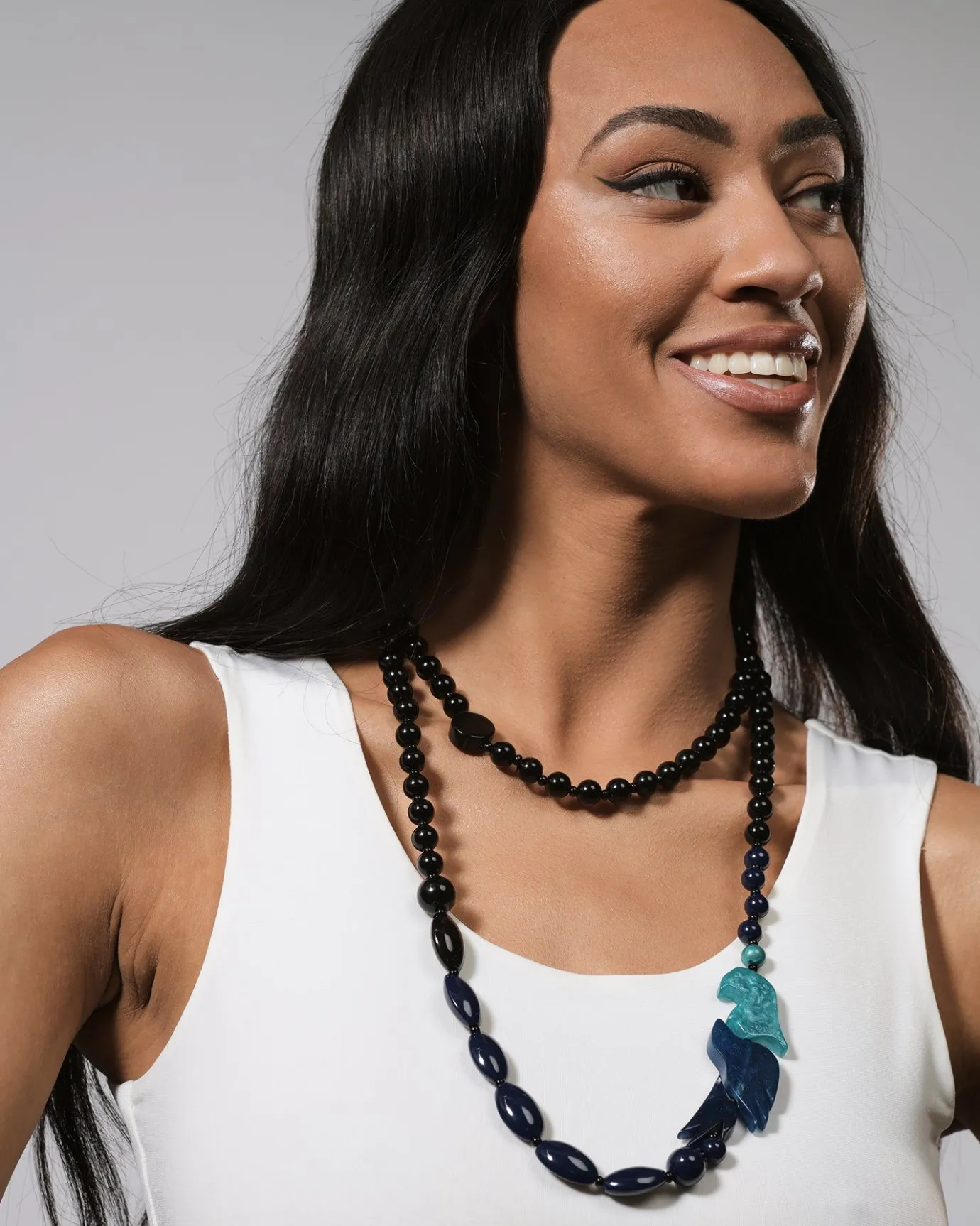 Women Alembika Accessories<Tahiti Bird Bead Necklace, Blue