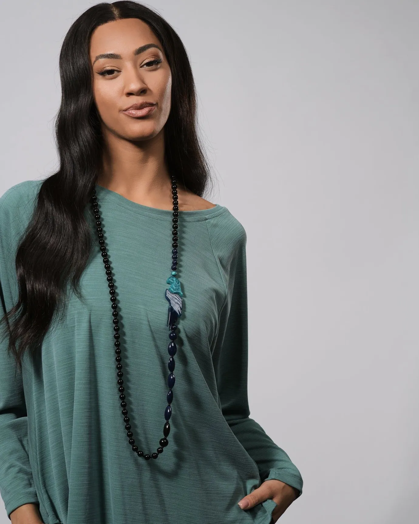 Women Alembika Accessories<Tahiti Bird Bead Necklace, Blue