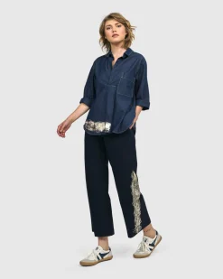 Women Alembika Tops & Tunics<Tallahassee Popover Blouse, Denim