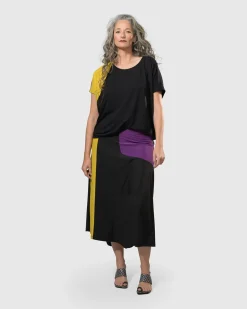 Women Alembika Plus<Tekbika Bliss Boxy Top, Multi (Yellow/Purple)