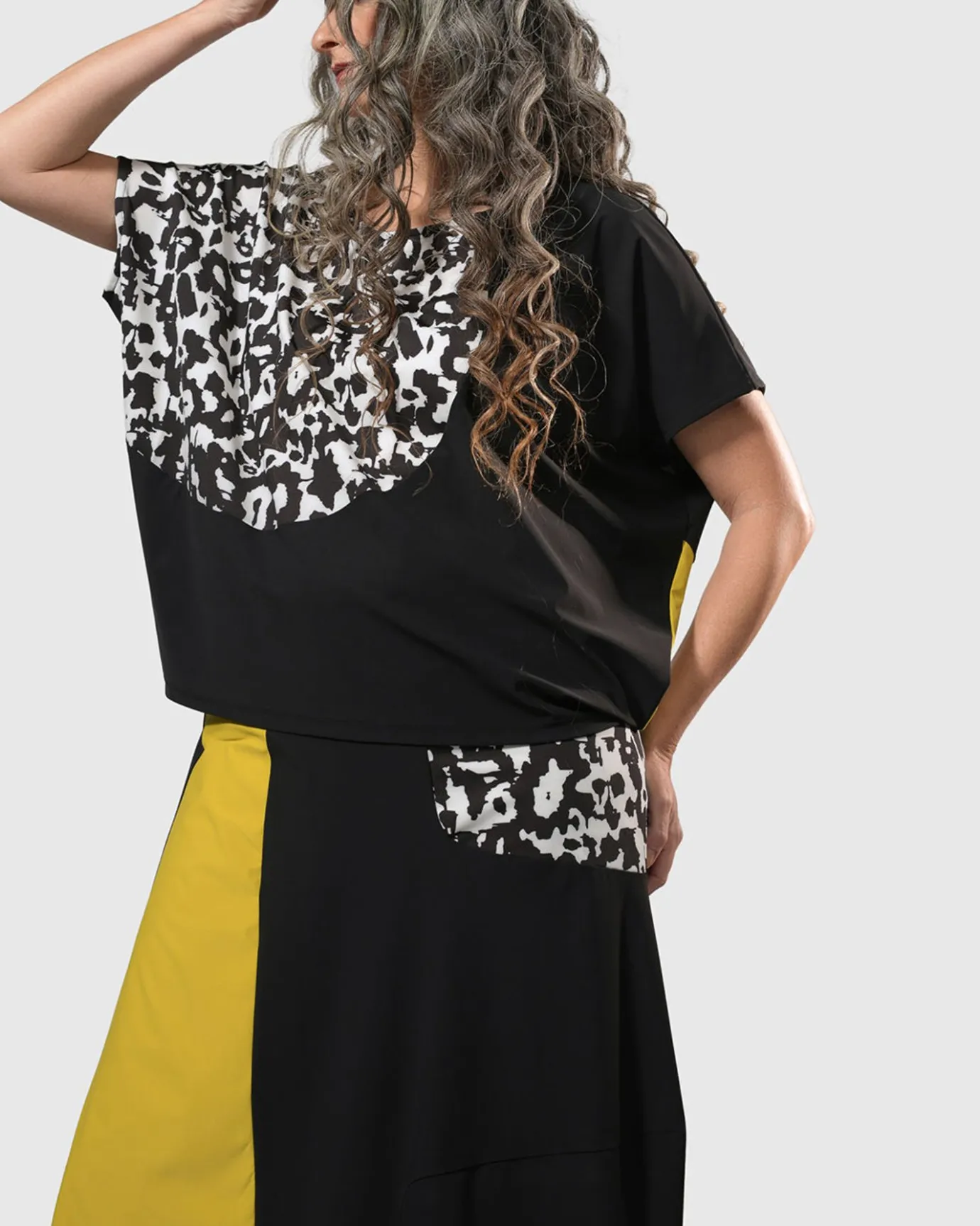 Women Alembika Tops & Tunics<Tekbika Bliss Boxy Top, Yellow/Print