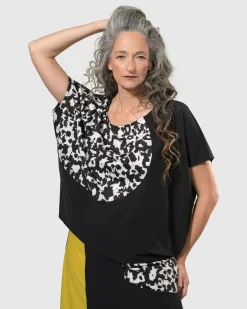 Women Alembika Plus<Tekbika Bliss Boxy Top, Yellow/Print
