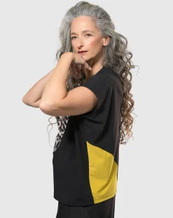 Women Alembika Plus<Tekbika Bliss Boxy Top, Yellow/Print