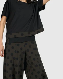 Women Alembika Plus<Tekbika Dots Boxy Top, Khaki
