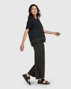 Women Alembika Plus<Tekbika Dots Boxy Top, Khaki