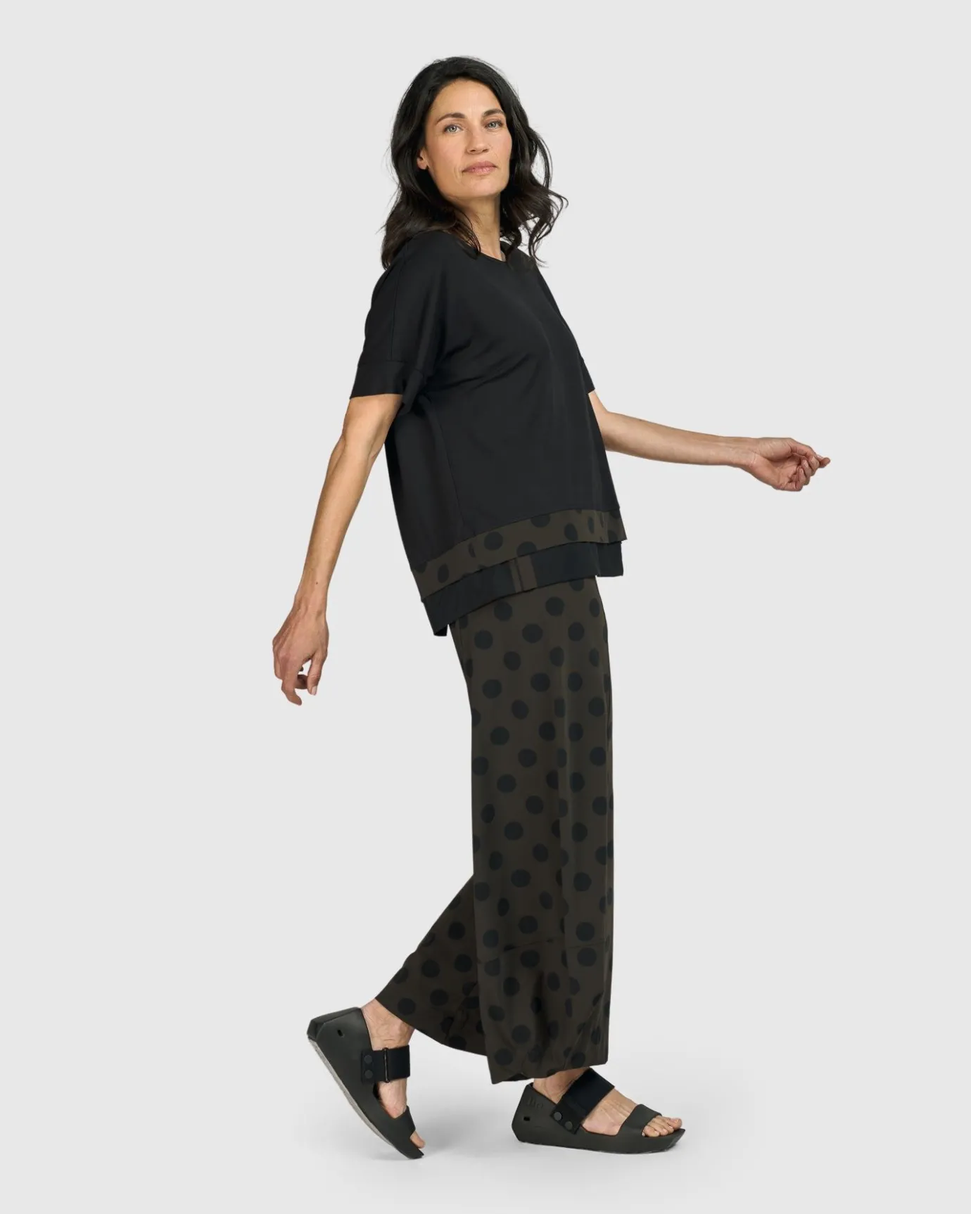 Women Alembika Plus<Tekbika Dots Boxy Top, Khaki