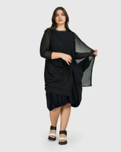 Women Alembika Plus<Tekbika Essential Draped Cocoon Jacket, Mesh