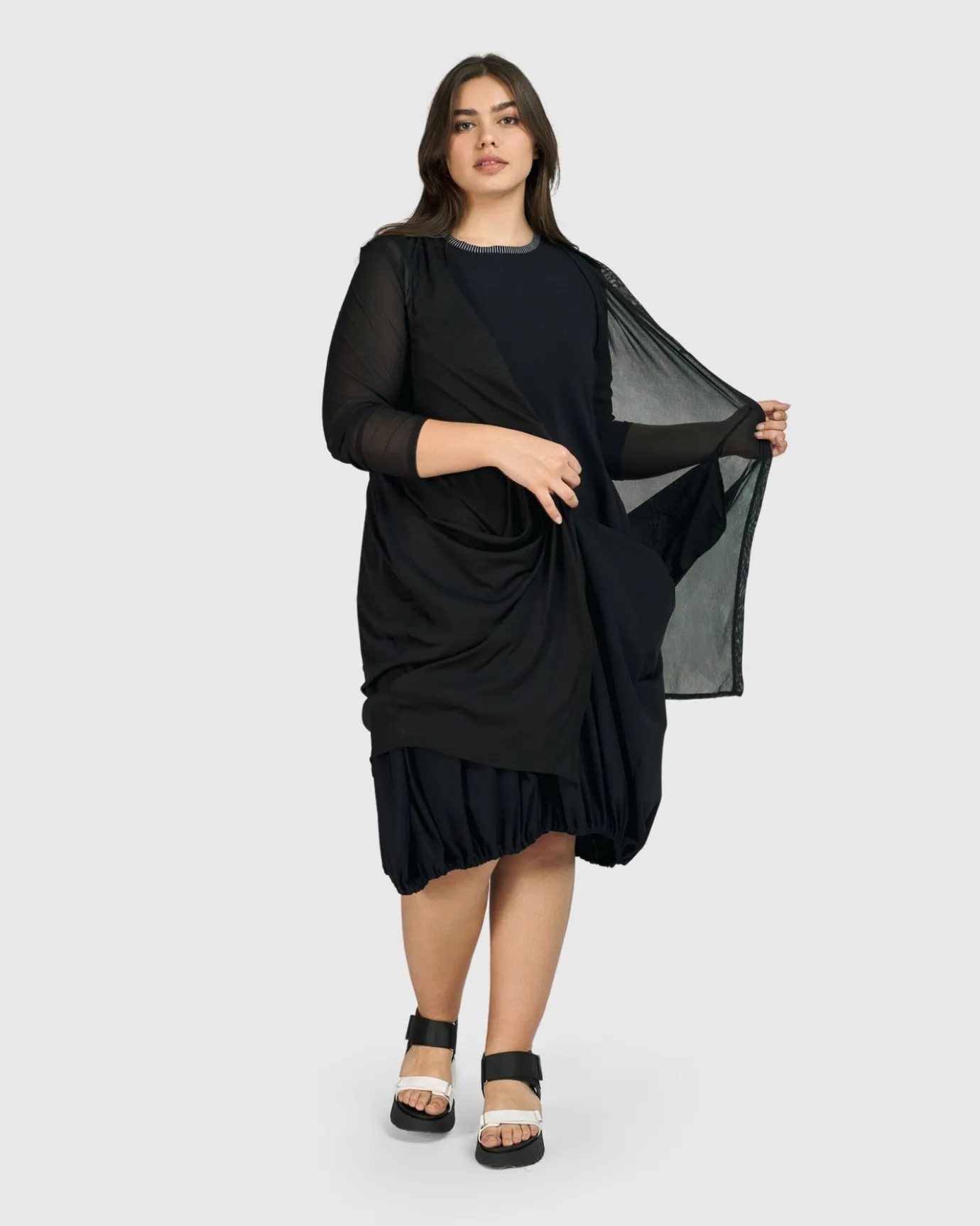Women Alembika Plus<Tekbika Essential Draped Cocoon Jacket, Mesh
