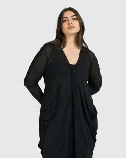 Women Alembika Plus<Tekbika Essential Draped Cocoon Jacket, Mesh