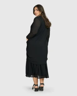Women Alembika Plus<Tekbika Essential Draped Cocoon Jacket, Mesh