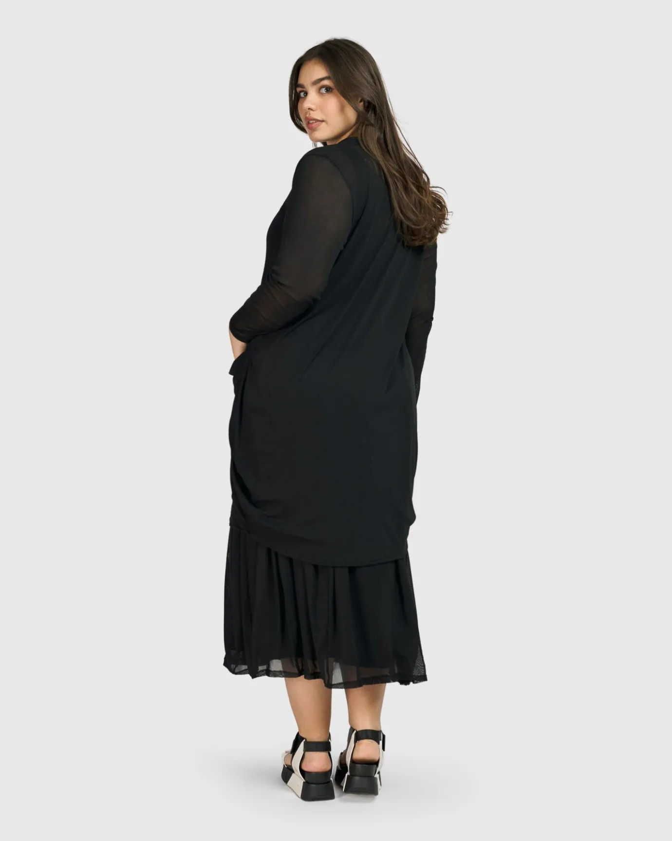 Women Alembika Plus<Tekbika Essential Draped Cocoon Jacket, Mesh