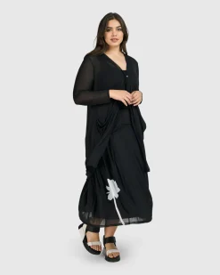 Women Alembika Plus<Tekbika Essential Draped Cocoon Jacket, Mesh