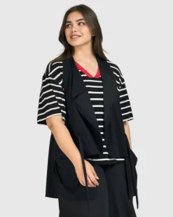 Women Alembika Plus<Tekbika Gabrielle Relaxed Vest, Black