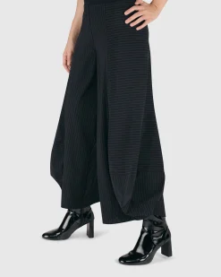 Women Alembika Pants & Skirts<Tekbika Pinstripe Punto Pants, Black