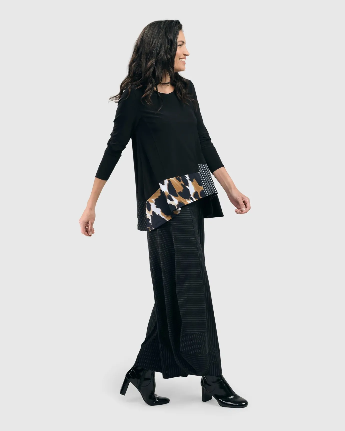 Women Alembika Pants & Skirts<Tekbika Pinstripe Punto Pants, Black